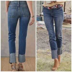 BLACK ORCHID Hailee Jeans Womens 29 Blue Cuffed Ankle Skinny Distressed Raw Hem